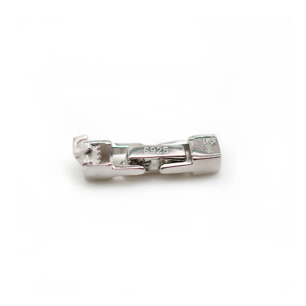 Fermoir crochet en argent 925 rhodié, 4.5x18mm x 1pc