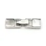 Clasp 925 silver rhodié hook, 6x23mm, for leather thread, 1.3x4.5mm x 1pc