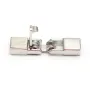 Fermoir crochet en argent 925 rhodié, 6x23mm, pour fil de cuir, 1.3x4.5mm x 1pc