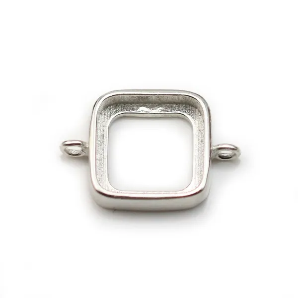 Intercalaire pour cabochon carré, argent 925, 10mm x 1pc