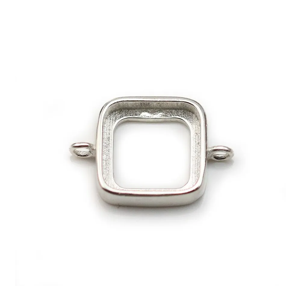 Intercalaire pour cabochon carré, argent 925, 10mm x 1pc