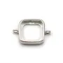 Charm support  for cabochon square,sterling silver 925, 10mm x 1pc