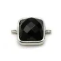 Charm support  for cabochon square,sterling silver 925, 10mm x 1pc