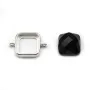 Charm support  for cabochon square,sterling silver 925, 10mm x 1pc