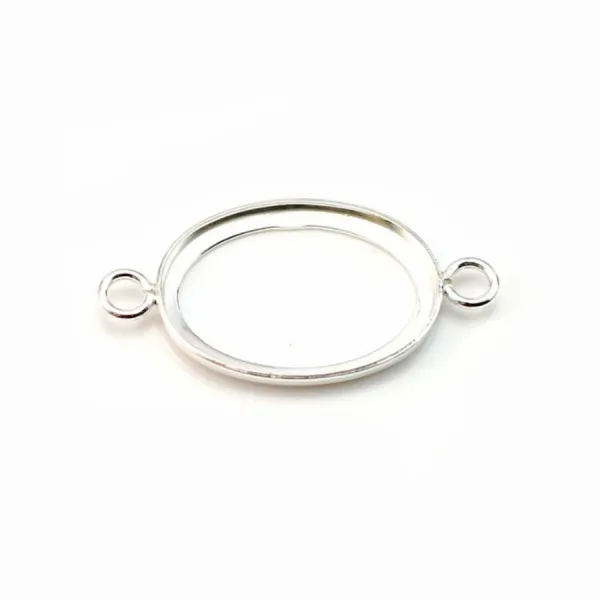 Intercalaire support oval à coller, argent 925, 13x18mm x 1pc