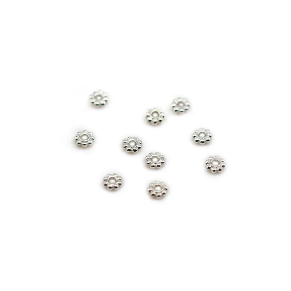 Coupelle en fleur en argent 925 4mm x  10pcs