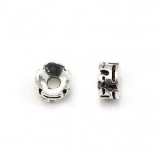 Intercalary 925 silver, in round shape and cut chased, in size of 3 * 5mm x 4 pcs
