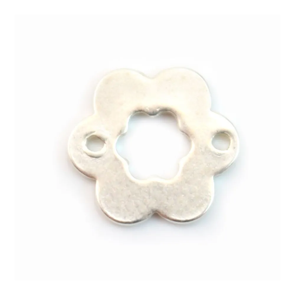 Intercalaire Fleur Plat Argent  925 12mm x 2pcs