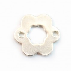 925 Sterling Silver flat Flower spacer  12mm x 2pcs