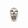 Tête de mort en argent 925 & oxyde de zirconium 10.5mm x 1pc