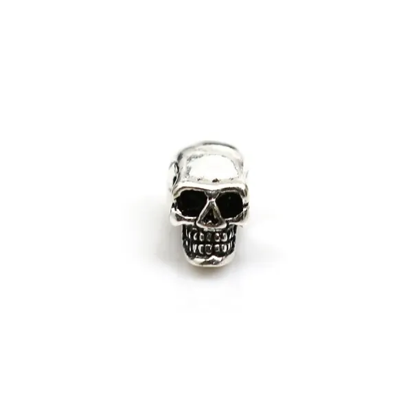 925 silver & cz skull  x 1pc