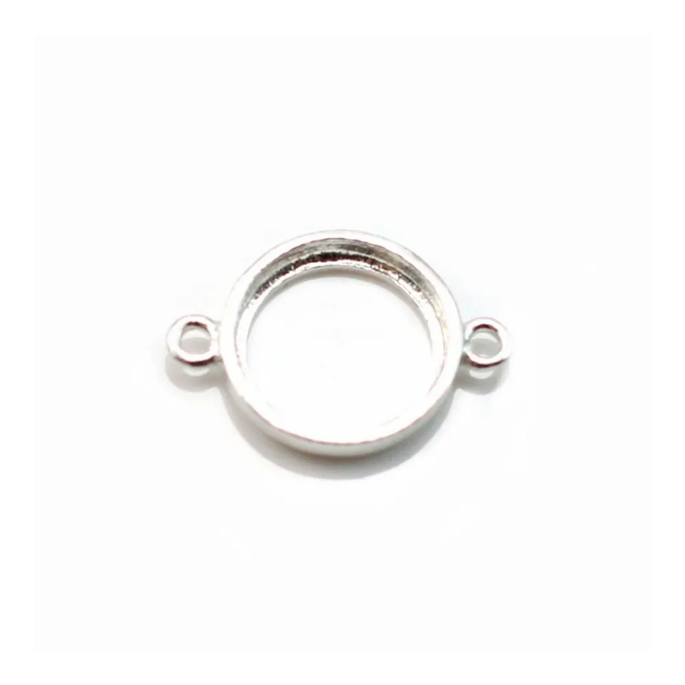 Intercalaire support  pour cabochon ronde, argent 925, 10mm x 1pc