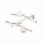 Intercalaire branch with flower for the half drilled beads ,sterlings silver 925 ,18x43mm x 1pc