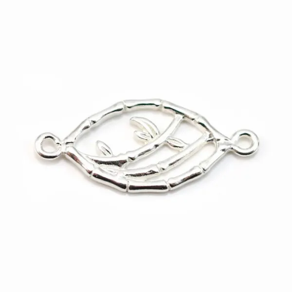 Intercalaire branche de bambou, argent 925, 11x25mm x 1pc