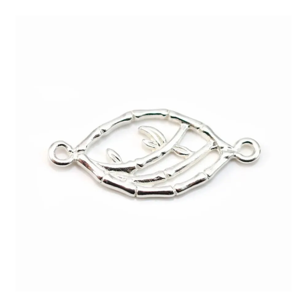 Intercalaire branche de bambou, argent 925, 11x25mm x 1pc