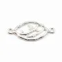 Intercalary branch of bamboo,sterling silver 925, 11x25mm x 1pc