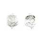 Intercalaire camélia, argent 925, 9.5x14mm x 2pcs