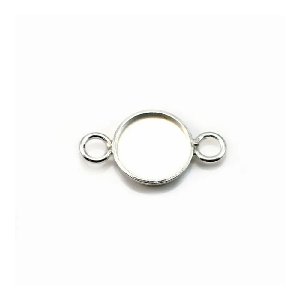 Intercalaire support rond à coller, argent 925, 8mm x 1pc