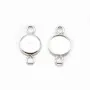 Intercalary round support for cabochon ,sterling silver 925, 8mm  x 1pc