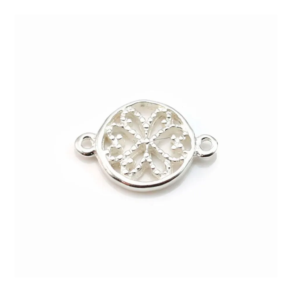 Spacer flower ,sterling silver 925, 8.5x12.5mm x 2pcs