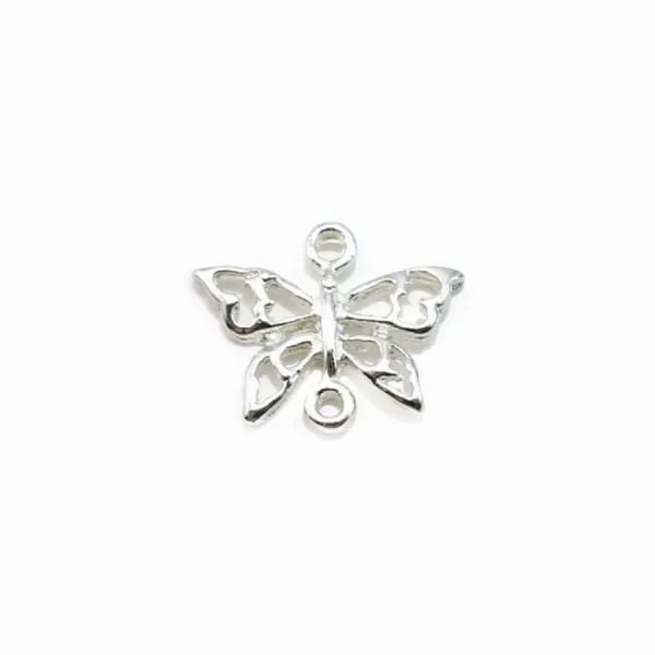 Spacer butterfly  ,sterling silver 925, 9x11mm x 2pcs