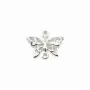 Spacer butterfly  ,sterling silver 925, 9x11mm x 2pcs