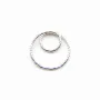 925 Silver Rings , double rings, hammered,15mm x 1pc