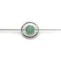 Spacer in 925 silver, in shape of round, with 2 holes, 8mm x 4pcs