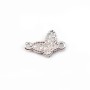 925 Sterling Silver rhodium Bridge butterfly with zirconium 10mm  x 1pc
