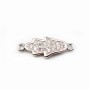 925 Sterling Silver rhodium Bridge hand with zirconium  6.5x16.5mm  x 1pc