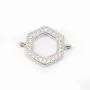 Intercalaire argent 925 et strass Hexagone 10x12mm x 1pc