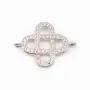 Intercalaire argent 925 et strass Trèfle Celte 13x20mm x 1pc