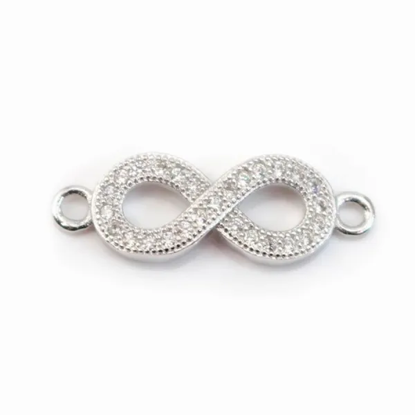 Prata 925 e espaçador infinito de rhinestone 7x21mm x 1pc
