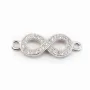 Intercalaire argent 925 et strass infini 7x21mm x 1pc
