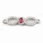 Intercalaire argent 925 et strass noeud papillon 7x29mm x 1pc