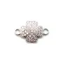Intercalaire trèfle en argent 925 & strass 9x15mm x 1pc