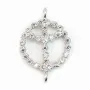 Intercalaire argent 925 et strass peace & love 11x17mm x 1pc
