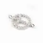 Intercalaire argent 925 et strass peace & love 11x17mm x 1pc