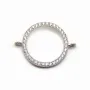 Intercalaire argent 925 oxyde de zirconium  ronde 18.5mm x 1pc