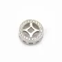 Spacer silver 925  with zirconium oxide 11mm x 1pc