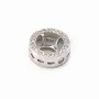 Spacer silver 925  with zirconium oxide 11mm x 1pc