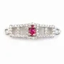 Intercalaire argent 925 et strass rectangle 8.5x27mm x 1pc