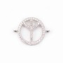 Spacer silver 925 and strass Peace and Love 15.5x20mm x 1pc