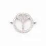 Intercalaire argent 925 et strass Peace et Love 15.5x20mm x 1pc