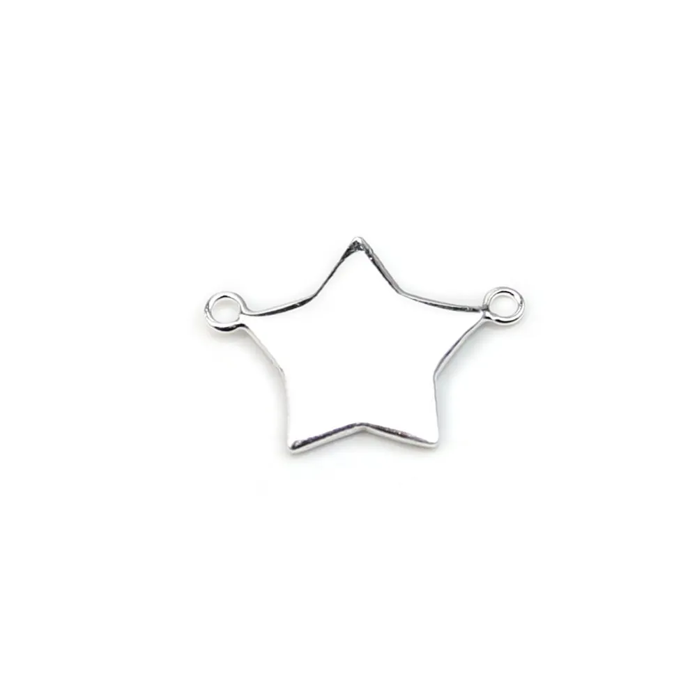 Rhodium 925 sterling silver clover charm 13mm x 1pc