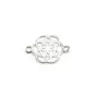 Intercalaire en forme de fleur, en argent 925, 11x16.5mm x 1pc