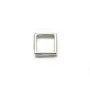 Intercalaire en argent 925, de forme carré, avec 2 trous, 8mm x 2pcs