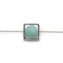 Intercalaire en argent 925, de forme carré, avec 2 trous, 8mm x 2pcs