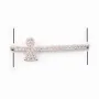 Intercalaire argent 925 et strass Fille 8.5x30mm x 1pc