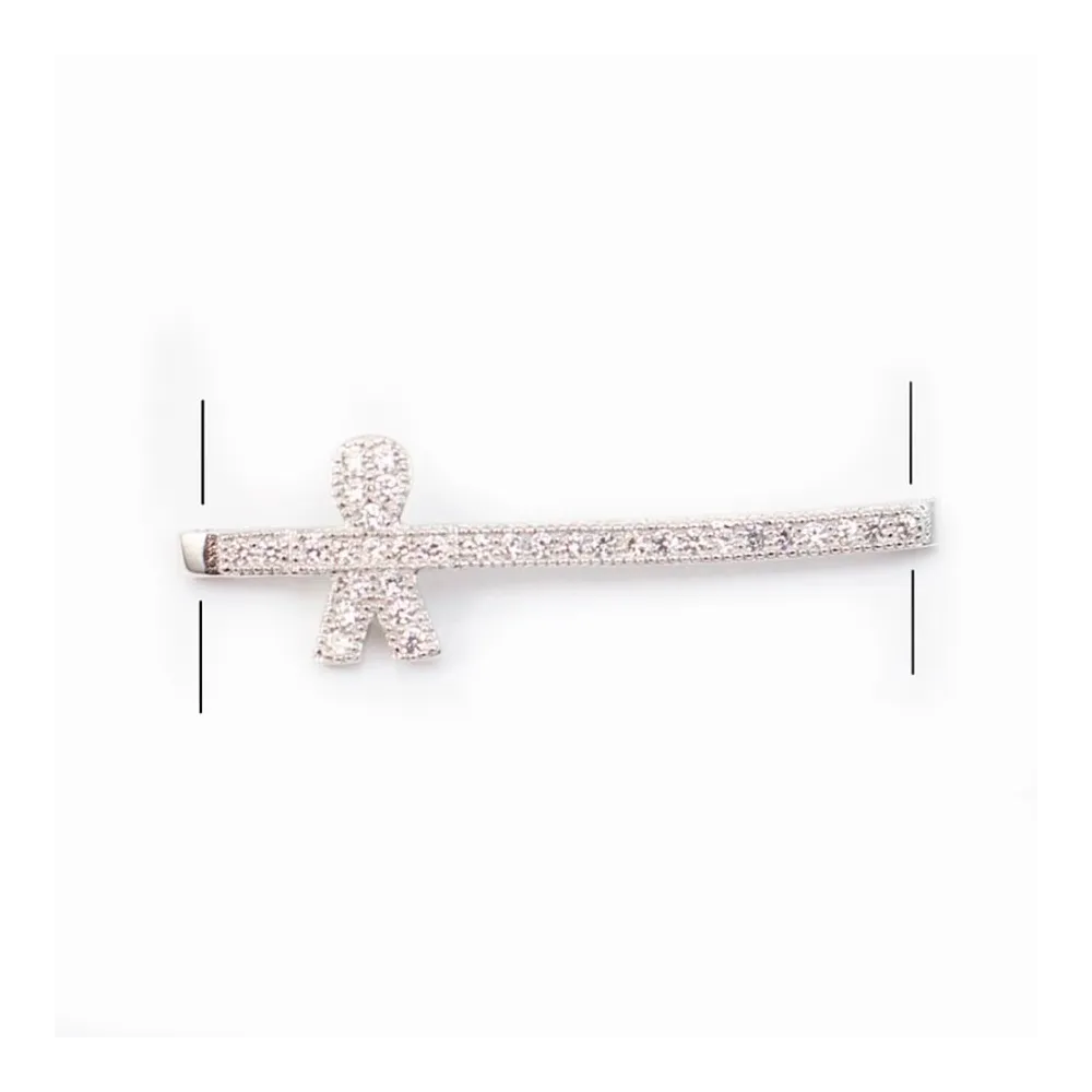 Intercalaire argent 925 et strass Garçon 8.5x30mm x 1pc